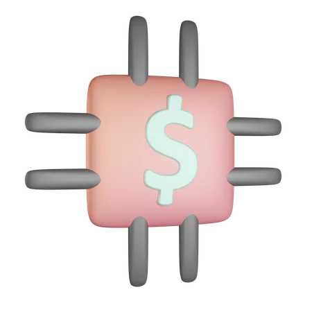 Dollar Chip  3D Icon