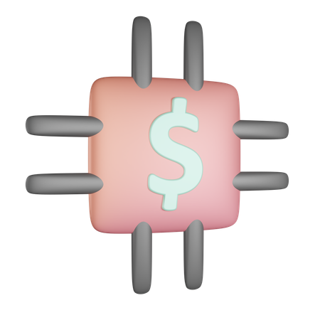 Dollar Chip  3D Icon