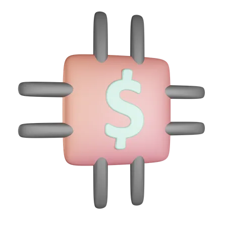 Financial Data Storage Chip 3D Icon