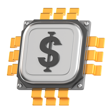 Dollar Chip Processor  3D Icon