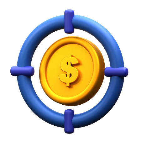 Objectif en dollars  3D Icon