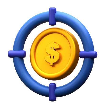 Objectif en dollars  3D Icon