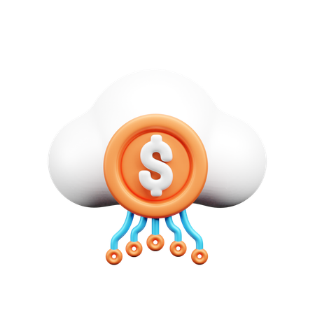 Dollar cloud  3D Icon