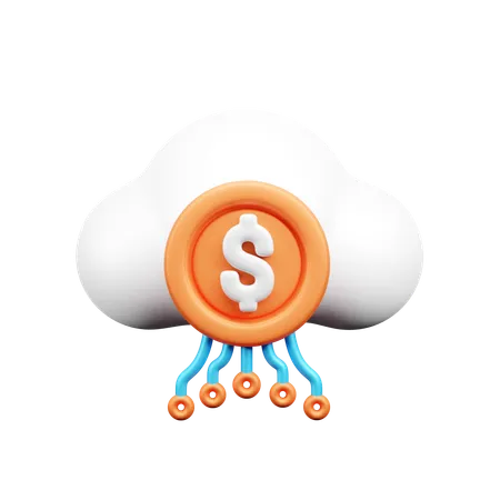 Dollar cloud  3D Icon