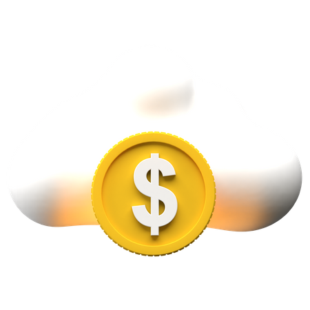 Dollar Cloud  3D Illustration