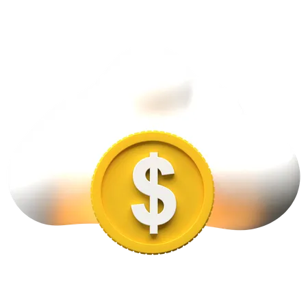 Dollar Cloud  3D Illustration