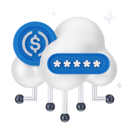 Sécurité du cloud en dollars  3D Icon