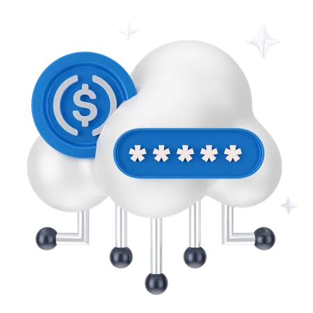 Sécurité du cloud en dollars  3D Icon