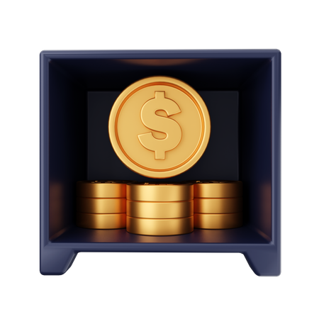 Coffre-fort en dollars  3D Icon