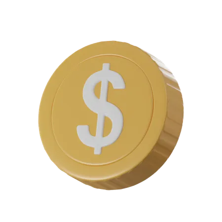 Gold Coin With Dollar Sign 3 D Render 3D Icon