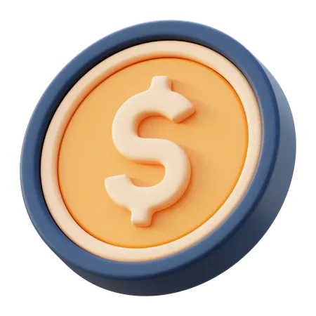 Single Dollar Coin 3D Icon