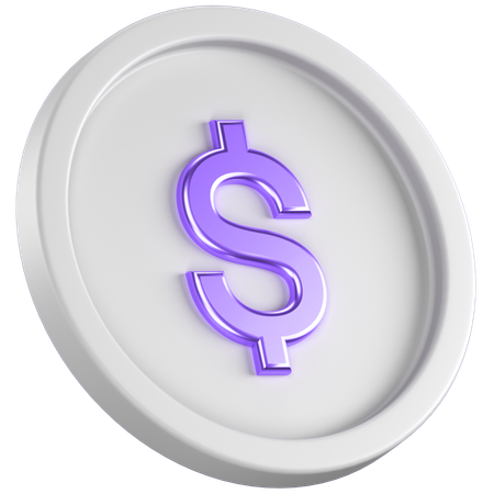 Dollar Coin  3D Icon