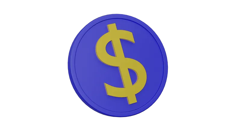 Dollar Coin  3D Icon