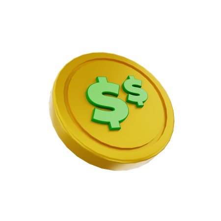 Dollar Coin  3D Icon