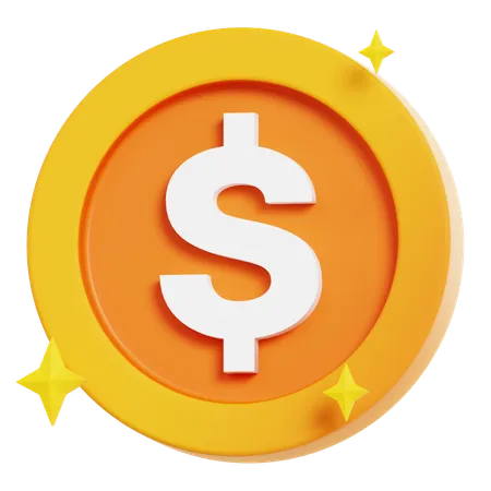 Dollar Coin  3D Icon