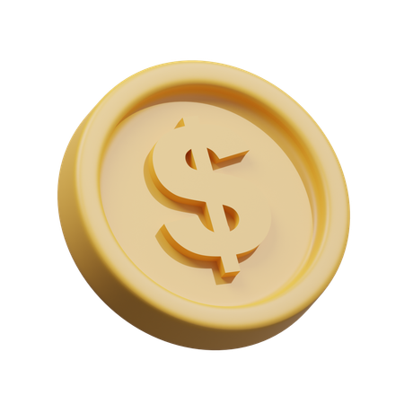 Dollar Coin  3D Icon