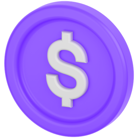 Dollar Coin  3D Icon