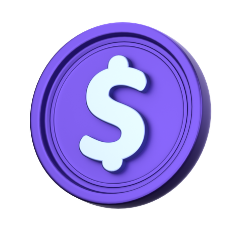 Dollar Coin  3D Icon