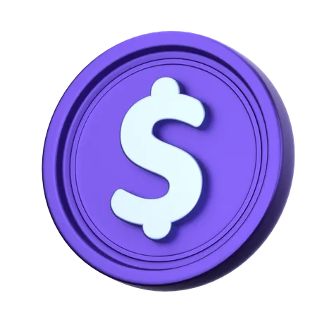 Dollar Coin  3D Icon