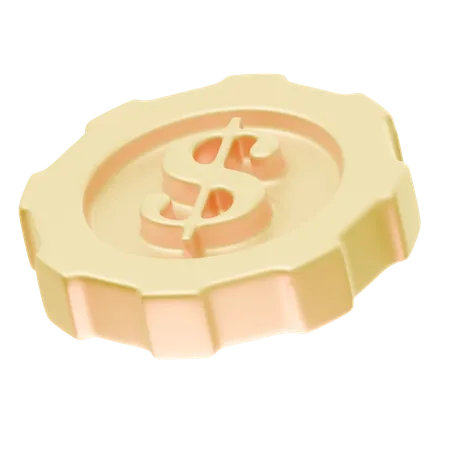 Dollar Coin  3D Icon