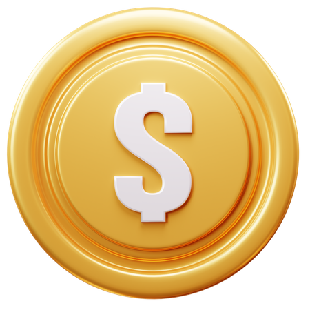 Dollar Coin  3D Icon