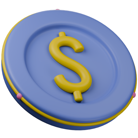 Dollar Coin  3D Icon