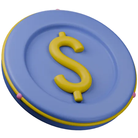 Dollar Coin  3D Icon