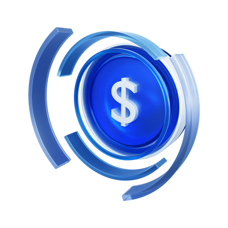 Dollar Coin  3D Icon