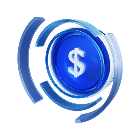 Dollar Coin  3D Icon