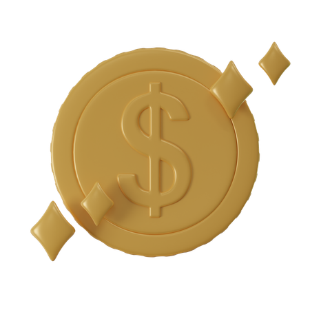 Dollar Coin  3D Icon