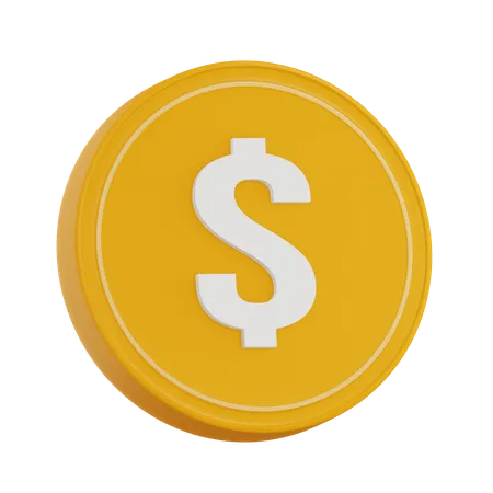 Dollar Coin  3D Icon