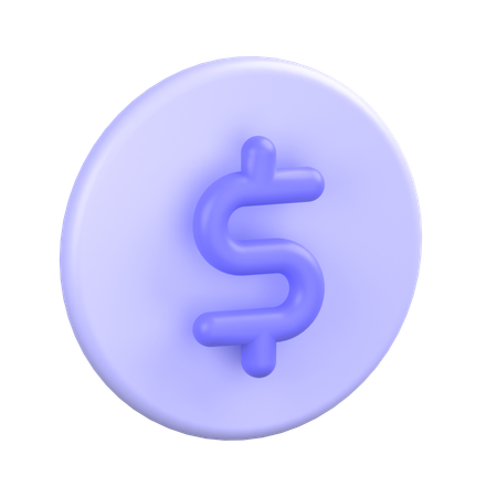 Dollar Coin  3D Icon