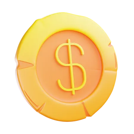 Dollar Coin  3D Icon