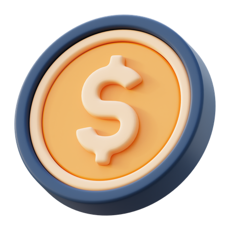 Dollar Coin  3D Icon