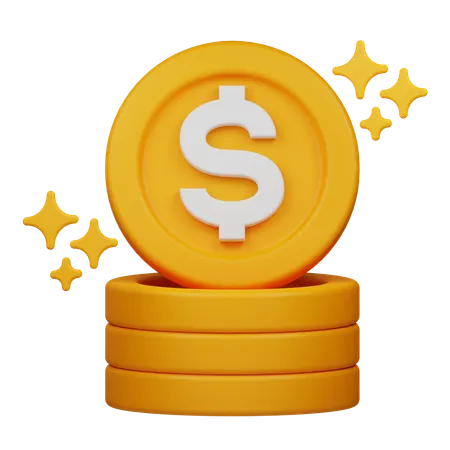 Dollar Coin  3D Icon