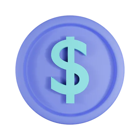 Dollar Coin  3D Icon