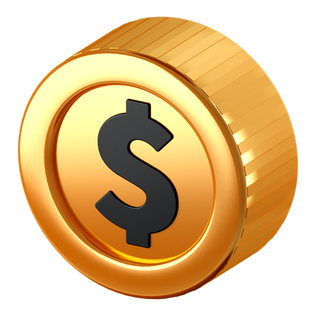 Dollar Coin  3D Icon