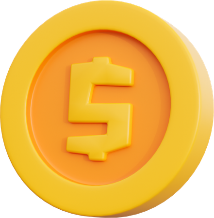 Dollar Coin  3D Icon