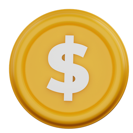 Dollar Coin  3D Icon