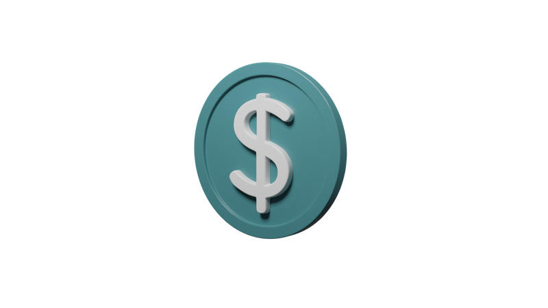 Dollar Coin  3D Icon