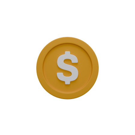 Dollar Coin  3D Icon