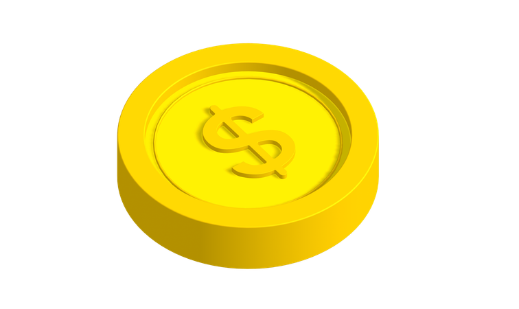 Dollar Coin  3D Icon