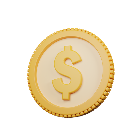 Dollar Coin  3D Icon