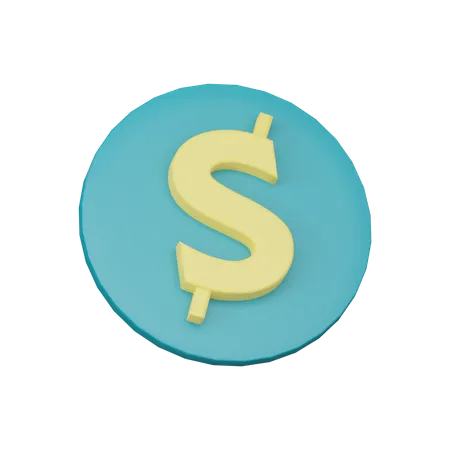 Dollar Coin  3D Icon