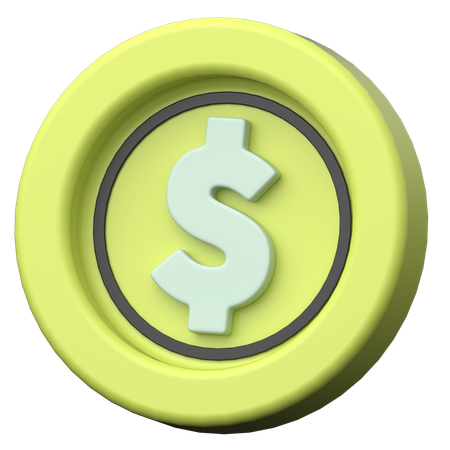 Dollar Coin  3D Icon