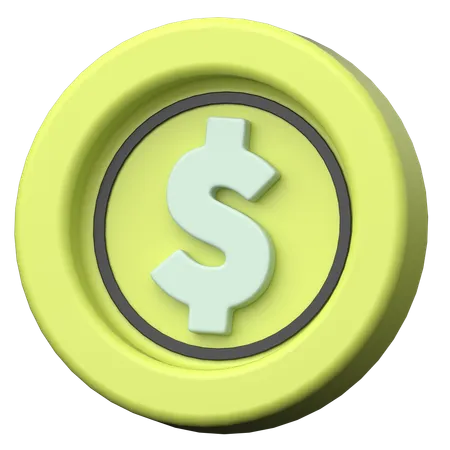 Dollar Coin  3D Icon