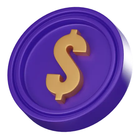 Dollar Coin  3D Icon