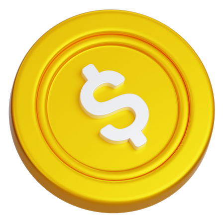 Dollar Coin  3D Icon