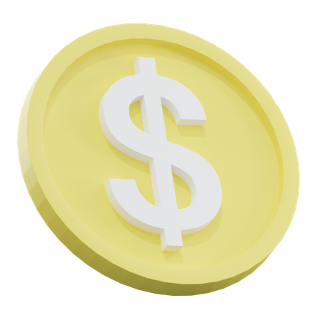Dollar Coin  3D Icon