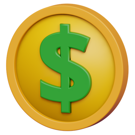 Dollar Coin  3D Icon